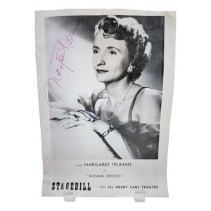 Margaret Truman Autograph Stagebill Autumn Crocus Drury Lane Theatre 1958
